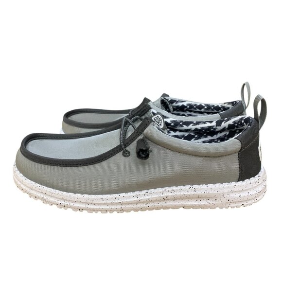 NEW Hey Dude Mens Wally Nylon Mens Loafer Shoes Size 9 Grey‎ Shoe - Picture 4 of 15